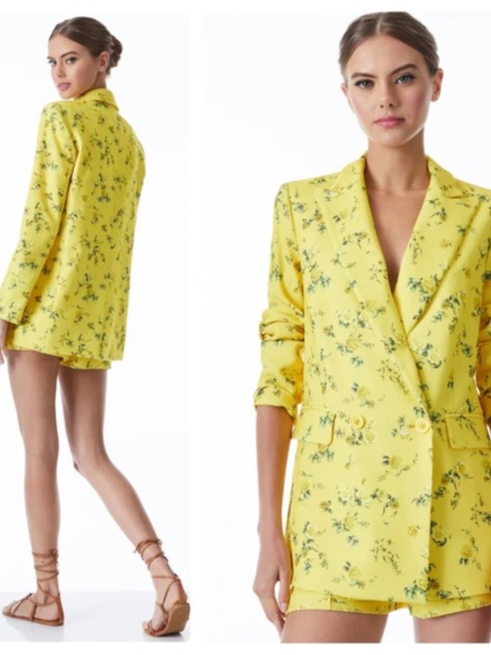 ALICE + OLIVIA | NWT Yellow Floral Blazer Small 2